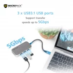 Micropack 8 in 1 Type-C Hub Data Converter Multi Port Adapter - Express Mart Kenya