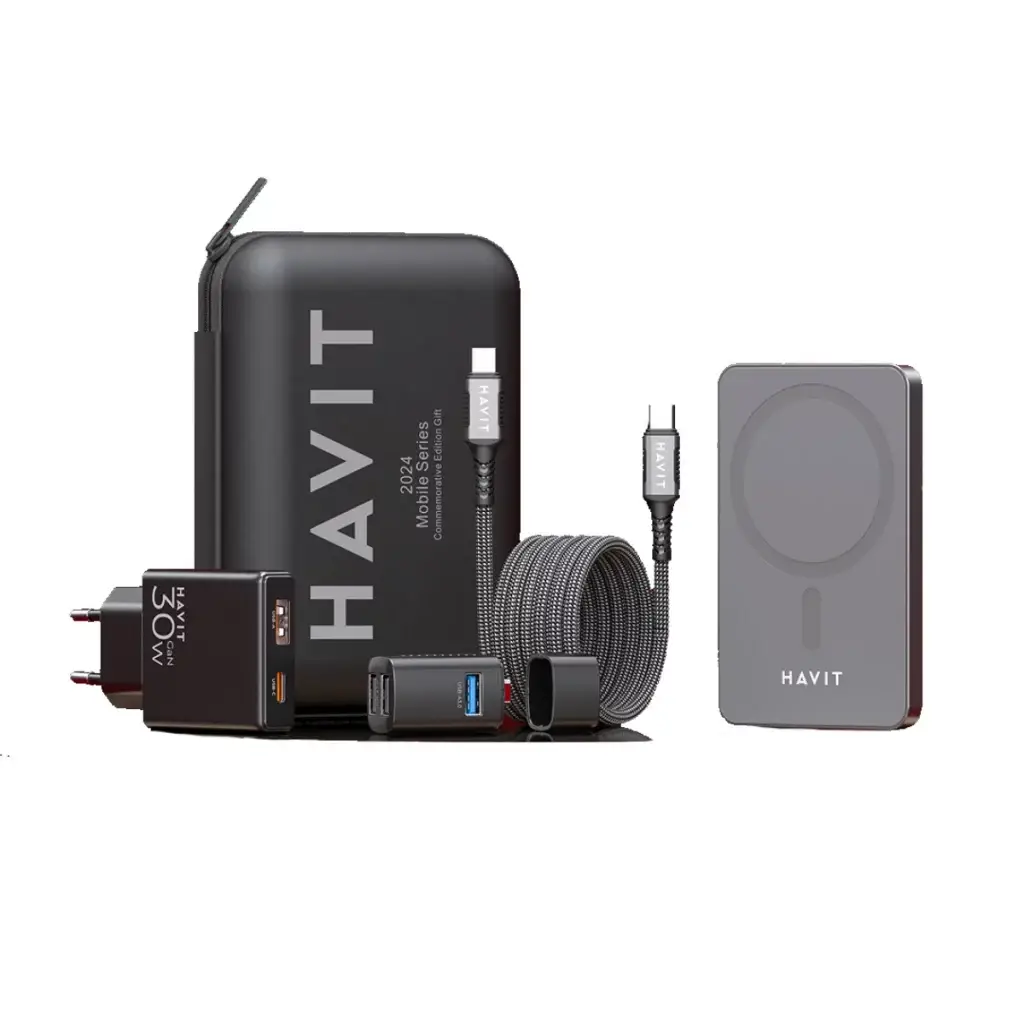 HAVIT Travel Kit - Powerbank/30W Charger/ USB C-C Cable/ Mini Hub - Express Mart Kenya