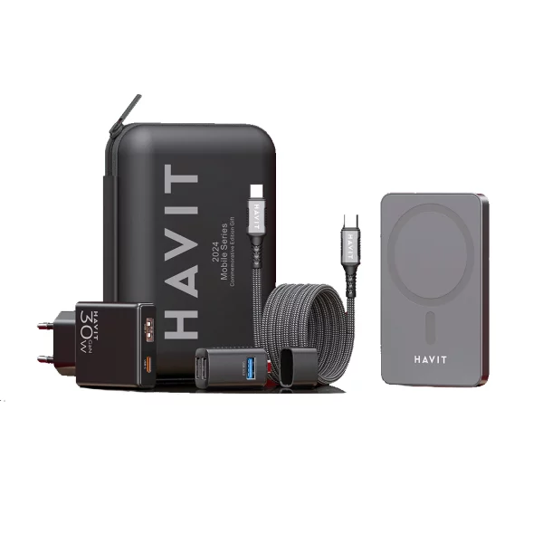 HAVIT Travel Kit - Powerbank/30W Charger/ USB C-C Cable/ Mini Hub - Express Mart Kenya