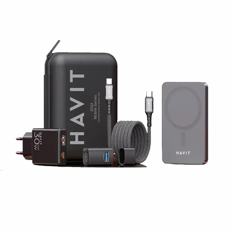 HAVIT Travel Kit - Powerbank/30W Charger/ USB C-C Cable/ Mini Hub - Express Mart Kenya